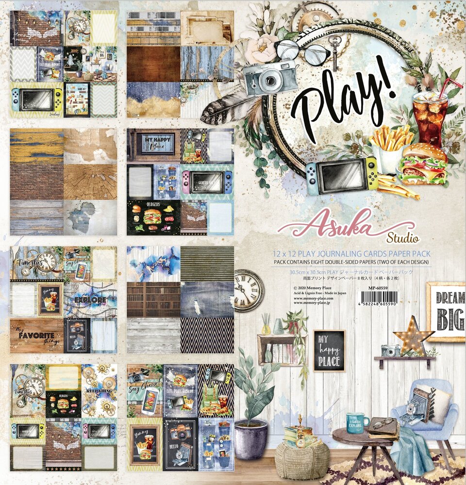 Memory Place Play! 12x12 Inch Journaling Cards Paper Pack (MP-60559) (OUTLET)