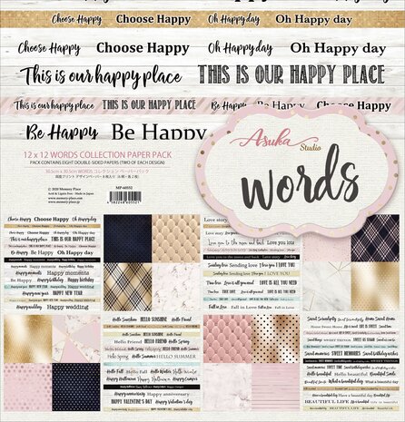 Memory Place Words 12x12 Inch Paper Pack (MP-60552) (OUTLET)