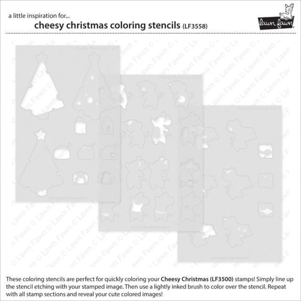 Lawn Fawn Cheesy Christmas Lawn Clippings Coloring Stencils (LF3558) (OUTLET)
