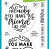 Lawn Fawn Give It A Whirl Messages: Friends Clear Stamps (LF3421) (OUTLET)