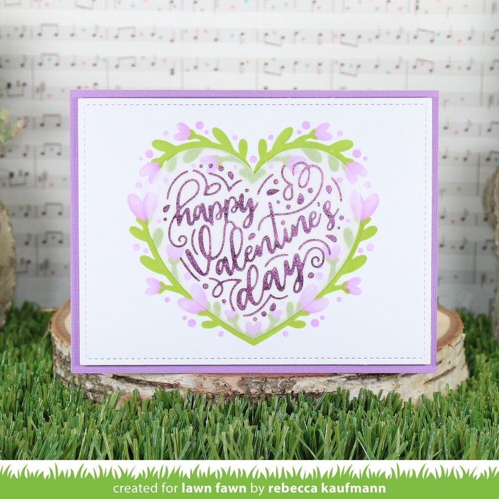 Lawn Fawn Foiled Sentiments: Happy Valentine's Day Hot Foil Plate (LF3321) (OUTLET)