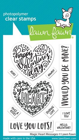 Lawn Fawn Magic Heart Messages Clear Stamps (LF3305) (OUTLET)