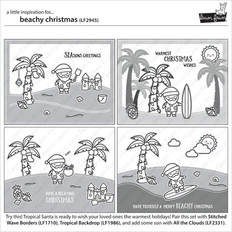 Lawn Fawn Beachy Christmas Clear Stamps (LF2945) (OUTLET)