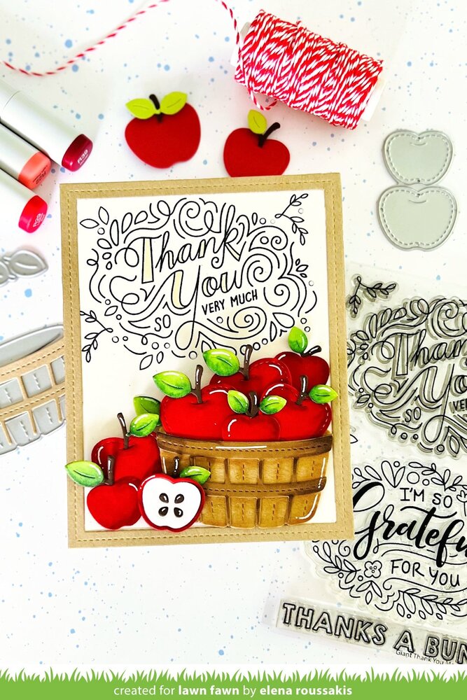 Lawn Fawn Giant Thank You Messages Clear Stamps (LF2935) (OUTLET)