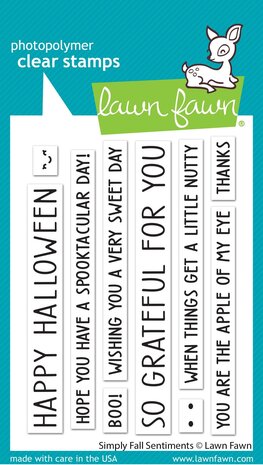 Lawn Fawn Simply Fall Sentiments Clear Stamps (LF2934) (OUTLET)