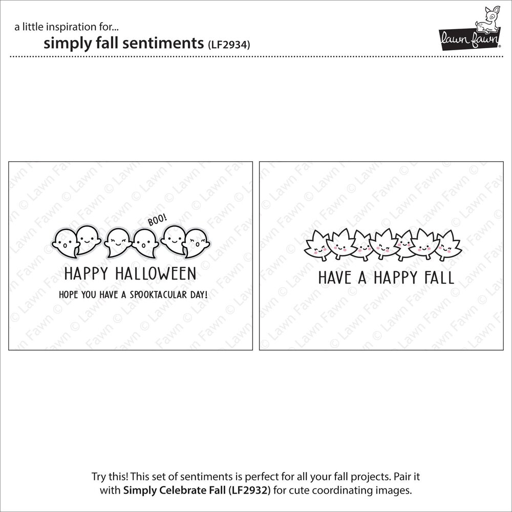 Lawn Fawn Simply Fall Sentiments Clear Stamps (LF2934) (OUTLET)