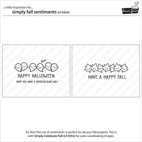 Lawn Fawn Simply Fall Sentiments Clear Stamps (LF2934) (OUTLET)