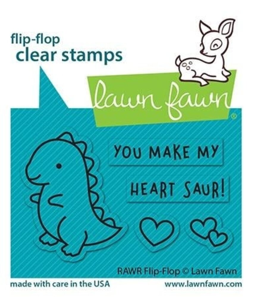 Lawn Fawn RAWR Flip-Flop Clear Stamps (LF2741) (OUTLET)