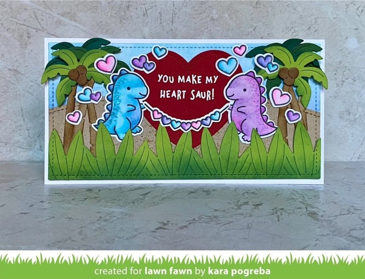 Lawn Fawn RAWR Flip-Flop Clear Stamps (LF2741) (OUTLET)