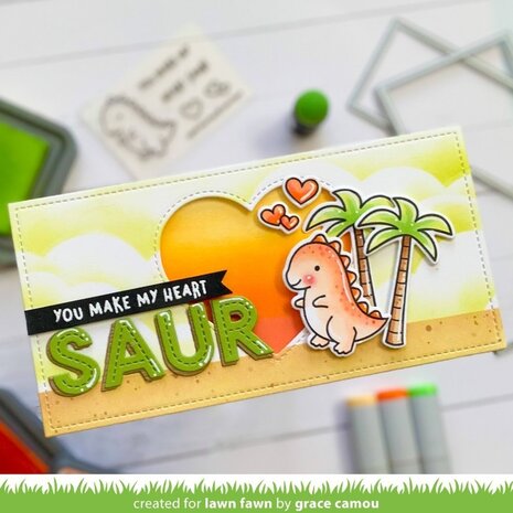 Lawn Fawn RAWR Flip-Flop Clear Stamps (LF2741) (OUTLET)