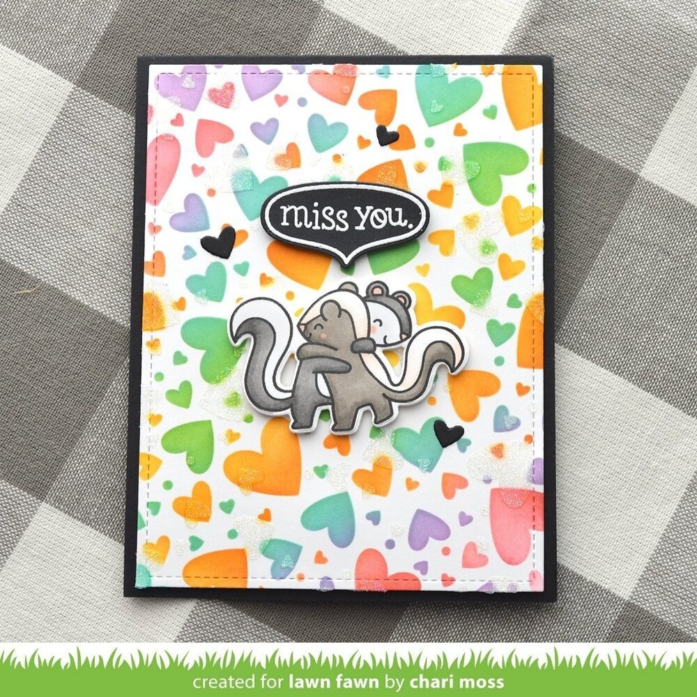 Lawn Fawn Lots of Hearts Background Stencils (2pcs) (LF2740) (OUTLET)