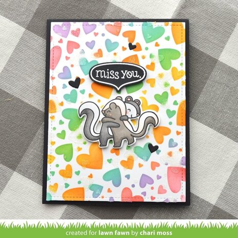 Lawn Fawn Lots of Hearts Background Stencils (2pcs) (LF2740) (OUTLET)