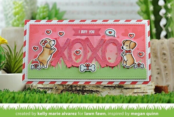 Lawn Fawn Lots of Hearts Background Stencils (2pcs) (LF2740) (OUTLET)