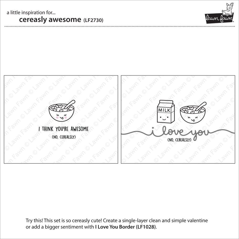 Lawn Fawn Cerealsly Awesome Clear Stamps (LF2730) (OUTLET)