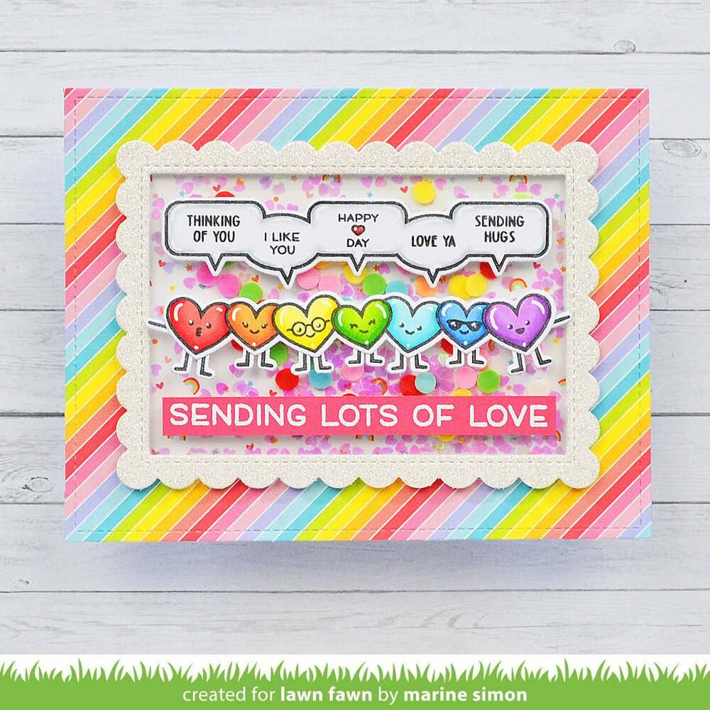 Lawn Fawn Simply Celebrate Hearts Clear Stamps (LF2722) (OUTLET)