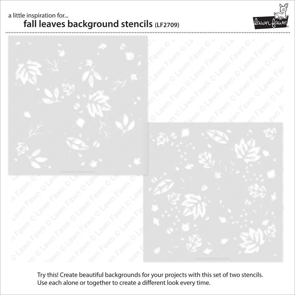 Lawn Fawn Fall Leaves Background Stencils (2pcs) (LF2709) (OUTLET)