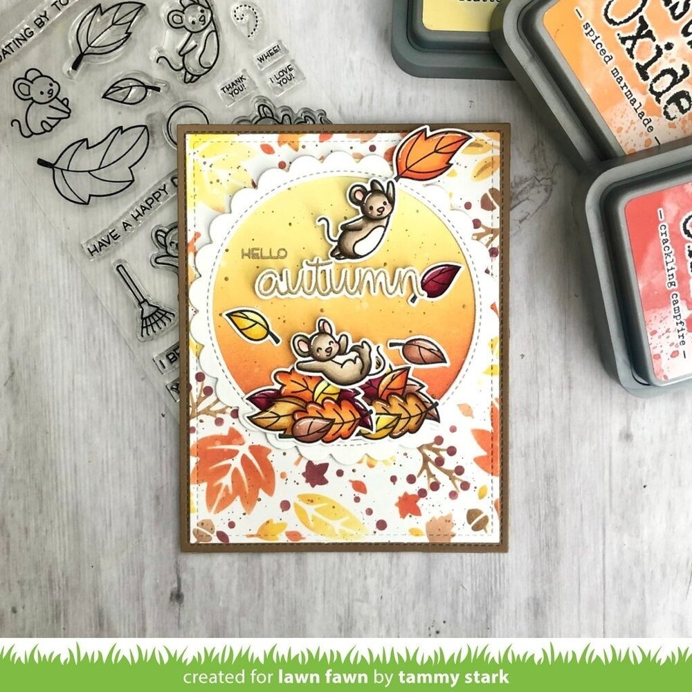 Lawn Fawn Fall Leaves Background Stencils (2pcs) (LF2709) (OUTLET)