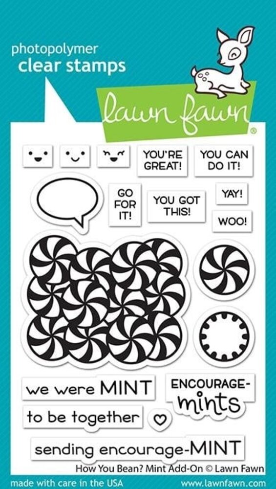 Lawn Fawn How You Bean? Mint Add-On Clear Stamps (LF2682) (OUTLET)