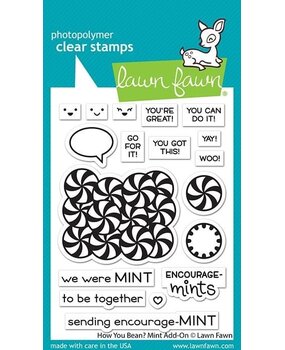 Lawn Fawn How You Bean? Mint Add-On Clear Stamps (LF2682) (OUTLET)
