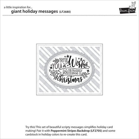 Lawn Fawn Giant Holiday Messages Clear Stamps (LF2680) (OUTLET)