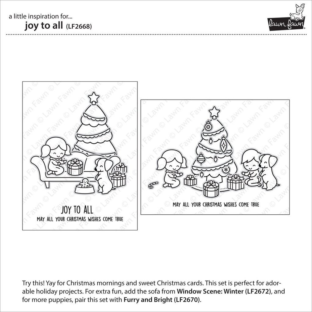 Lawn Fawn Joy To All Clear Stamps (LF2668) (OUTLET)
