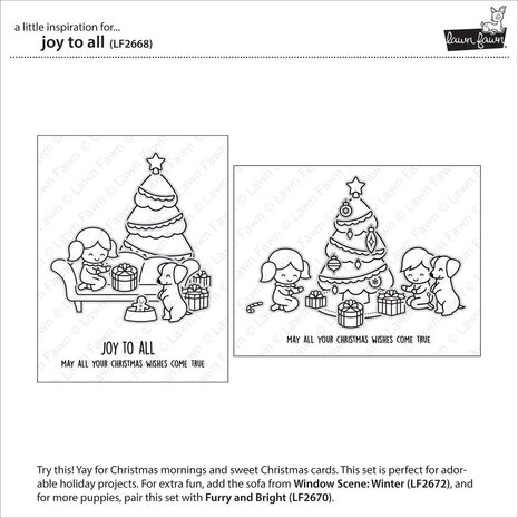 Lawn Fawn Joy To All Clear Stamps (LF2668) (OUTLET)