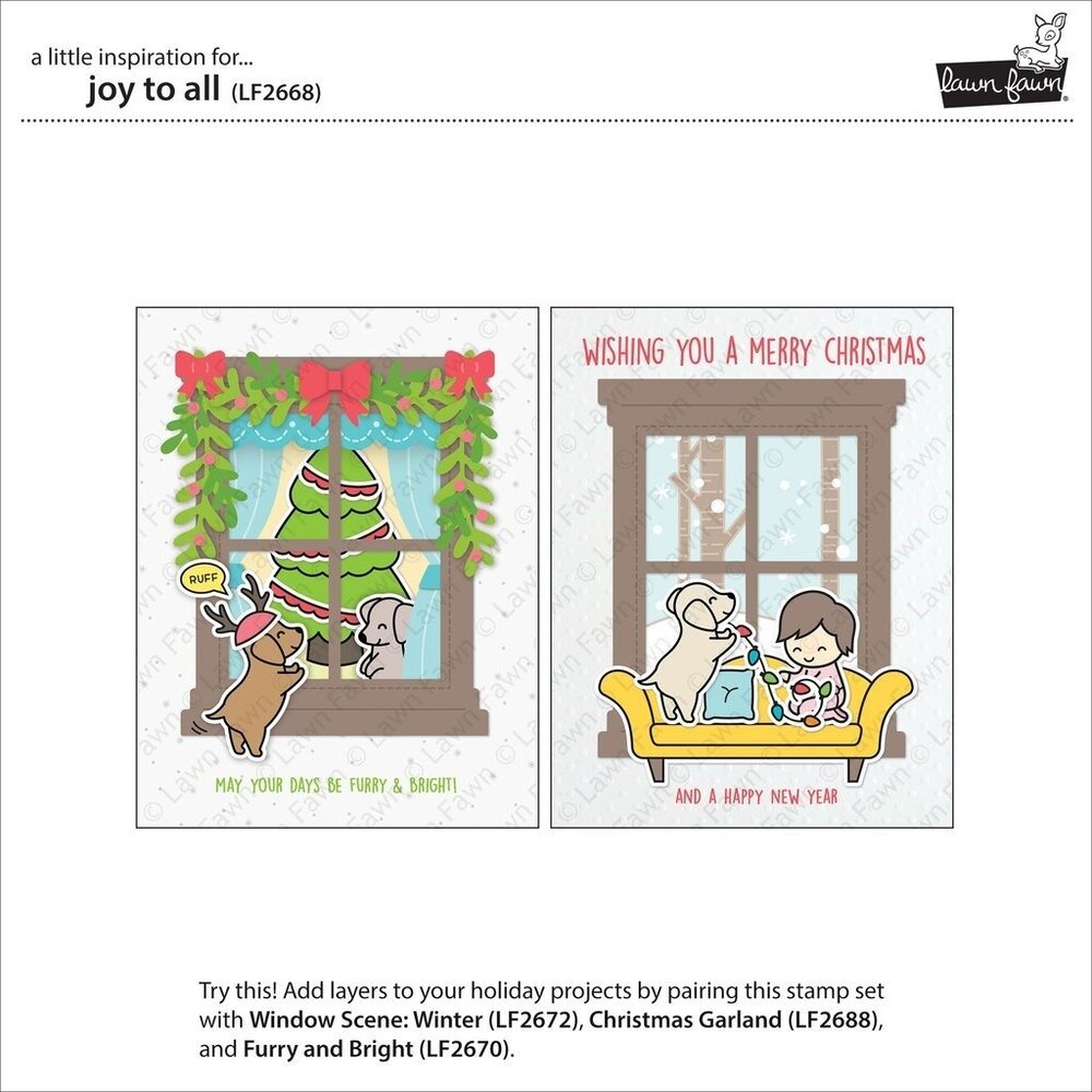 Lawn Fawn Joy To All Clear Stamps (LF2668) (OUTLET)