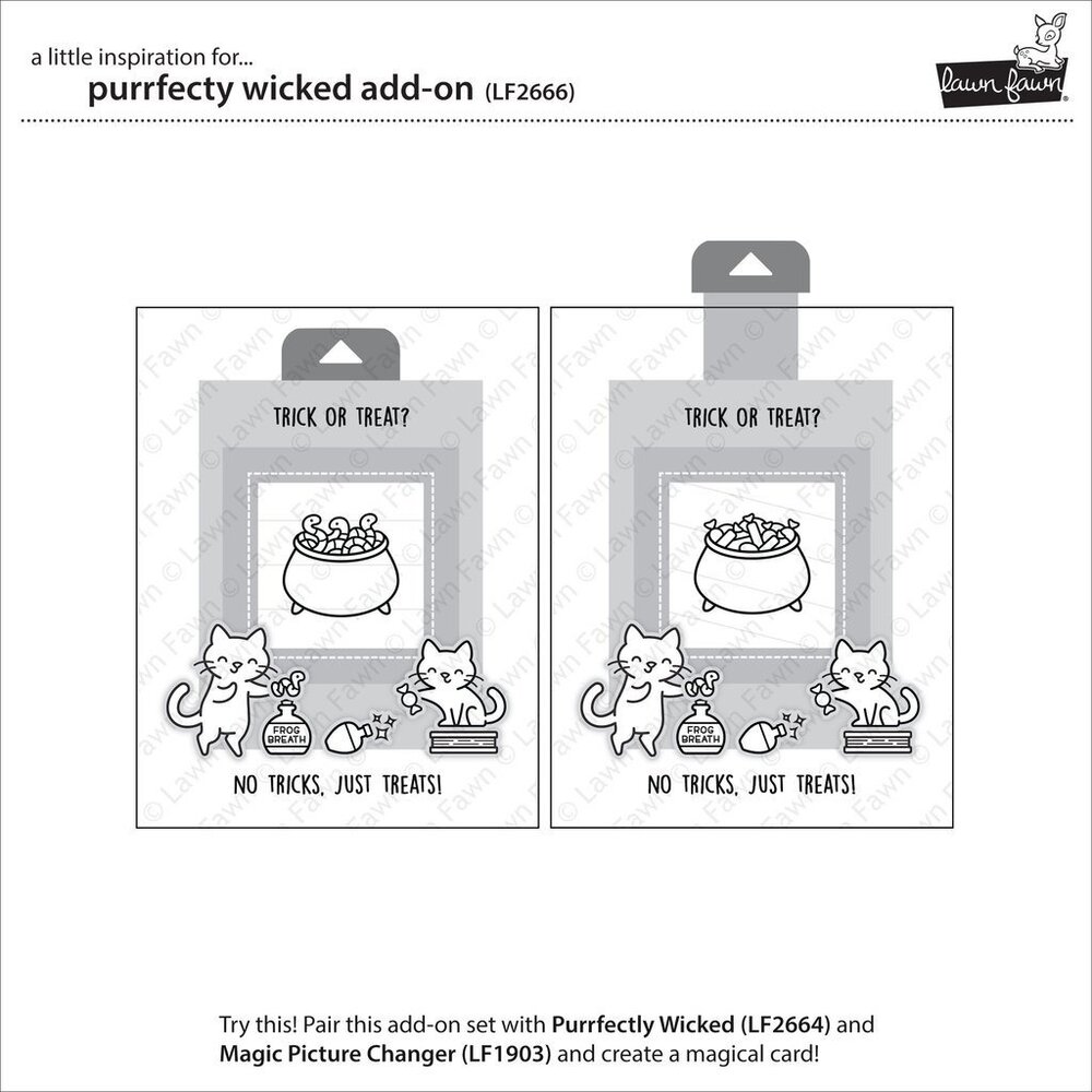 Lawn Fawn Purrfectly Wicked Add-On Clear Stamps (LF2666) (OUTLET)