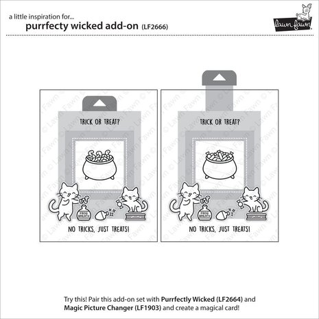 Lawn Fawn Purrfectly Wicked Add-On Clear Stamps (LF2666) (OUTLET)