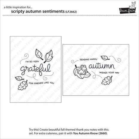 Lawn Fawn Scripty Autumn Sentiments Clear Stamps (LF2662) (OUTLET)