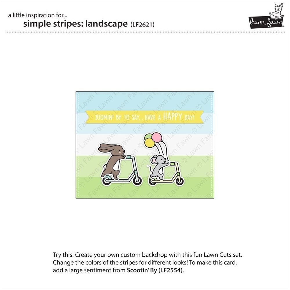 Lawn Fawn Simple Stripes: Landscape Dies (LF2621) (OUTLET)