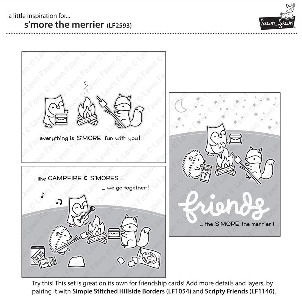 Lawn Fawn S'more the Merrier Clear Stamps (LF2593) (OUTLET)