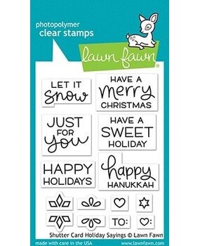 Lawn Fawn Shutter Card Holiday Sayings Clear STamps (LF2430) (OUTLET)