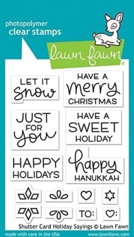 Lawn Fawn Shutter Card Holiday Sayings Clear STamps (LF2430) (OUTLET)
