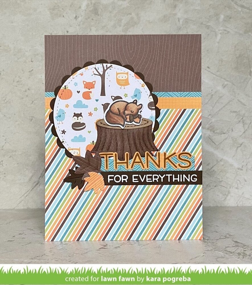 Lawn Fawn Thanks Thanks Thanks Clear Stamps (LF2405) (OUTLET)