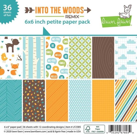 Lawn Fawn Into the Woods Remix 6x6 Inch Petite Paper Pad (LF2385) (OUTLET)