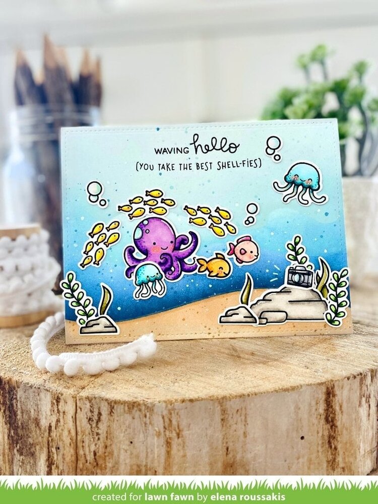 Lawn Fawn Ocean Wave Stencils (LF2365) (OUTLET)