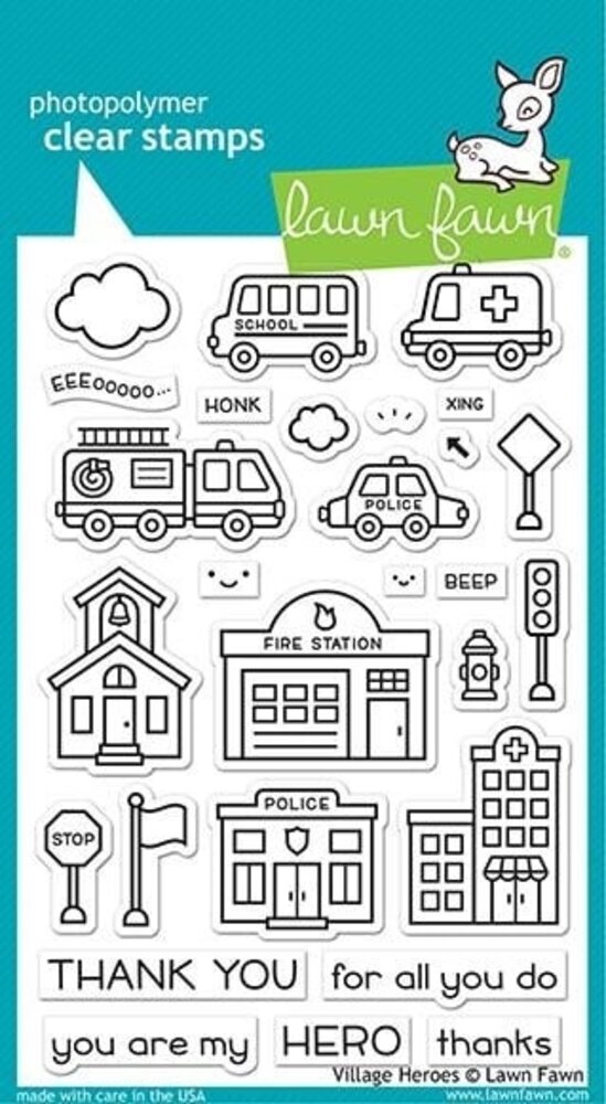 Lawn Fawn Village Heroes Clear Stamps (LF2327) (OUTLET)