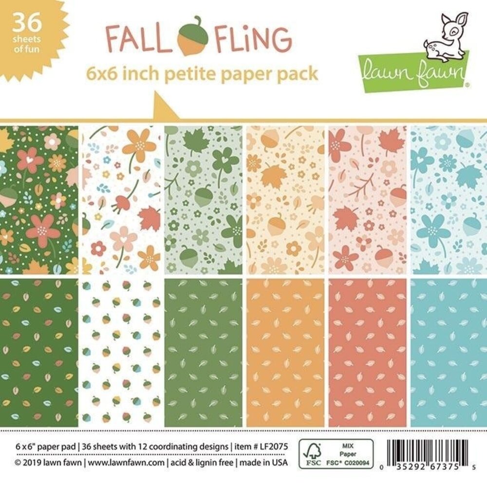 Lawn Fawn Fall Fling Petite 6x6 Inch Paper Pack (LF2075) (OUTLET)