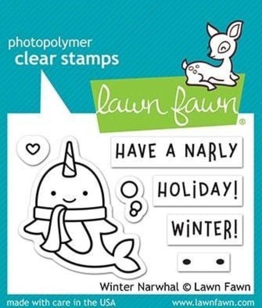 Lawn Fawn Winter Narwhal Clear Stamps (LF2038) (OUTLET)