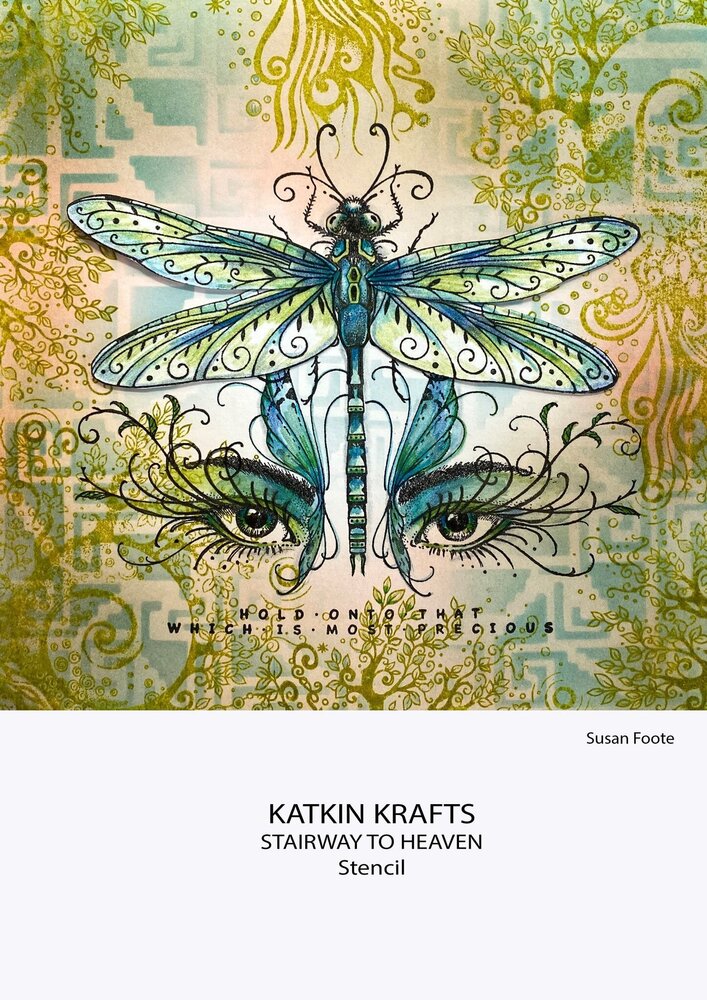 Katkin Krafts Stairway To Heaven 7x7 Inch Stencil (KKST011) (OUTLET)