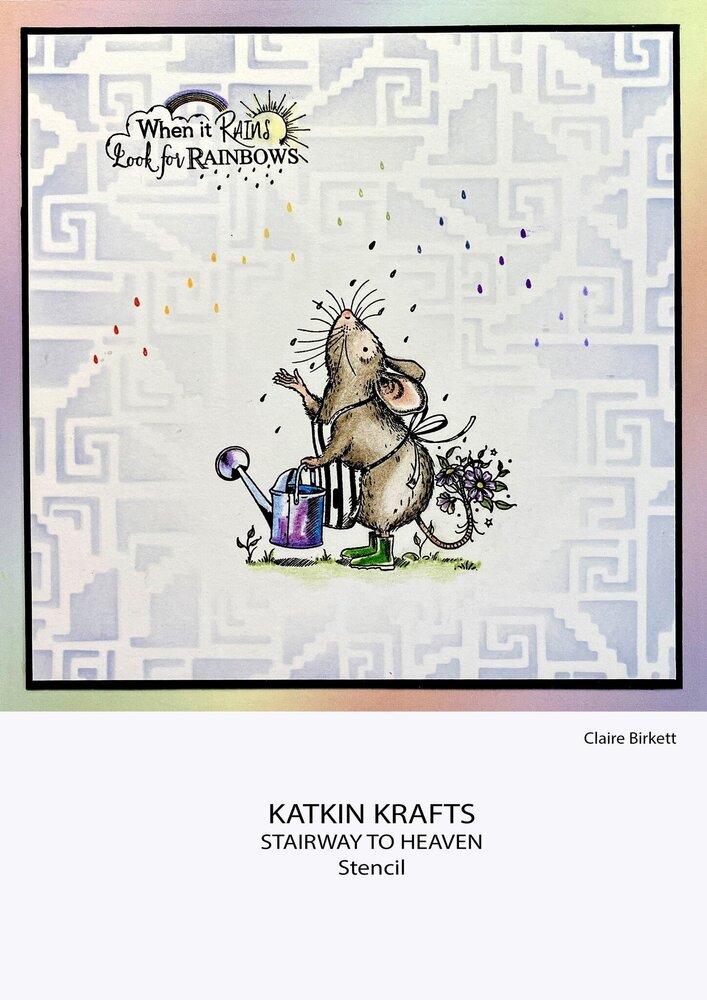 Katkin Krafts Stairway To Heaven 7x7 Inch Stencil (KKST011) (OUTLET)