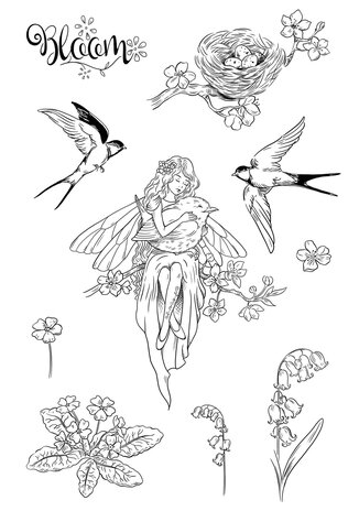 Katkin Krafts Spring Fairy A5 Clear Stamp Set (KK0044) (OUTLET)