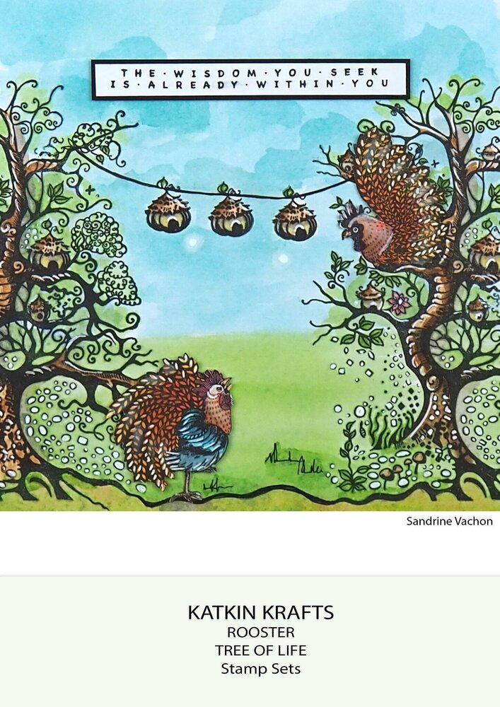 Katkin Krafts The Roosters A5 Clear Stamp Set (KK0041) (OUTLET)