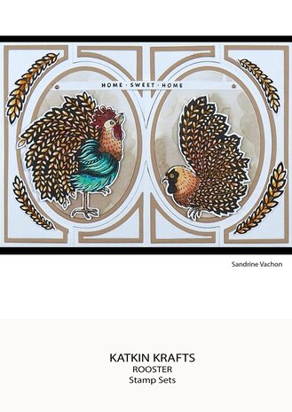 Katkin Krafts The Roosters A5 Clear Stamp Set (KK0041) (OUTLET)
