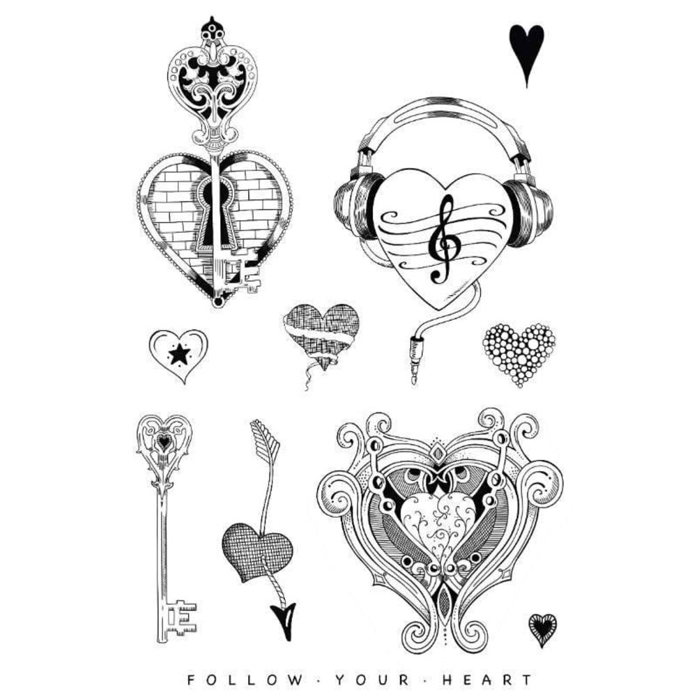 Katkin Krafts Wild Hearts Clear Stamp Set (KK0037) (OUTLET)