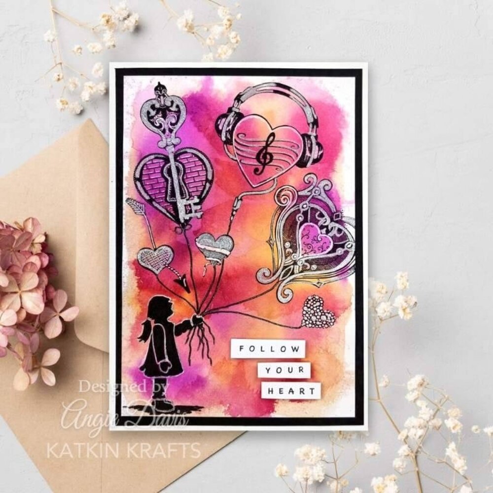 Katkin Krafts Wild Hearts Clear Stamp Set (KK0037) (OUTLET)