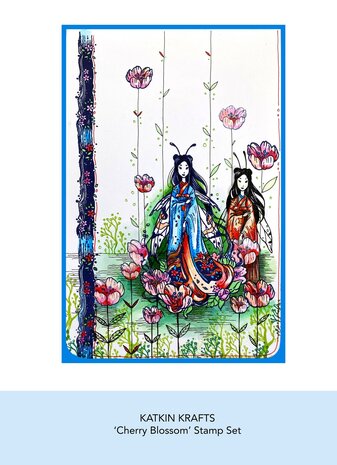 Katkin Krafts Cherry Blossom A5 Clear Stamp Set (KK0014) (OUTLET)