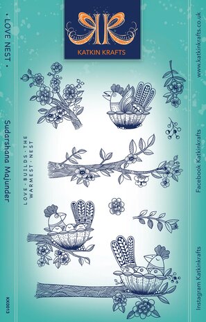 Katkin Krafts Love Nest A5 Clear Stamp Set (KK0013) (OUTLET)