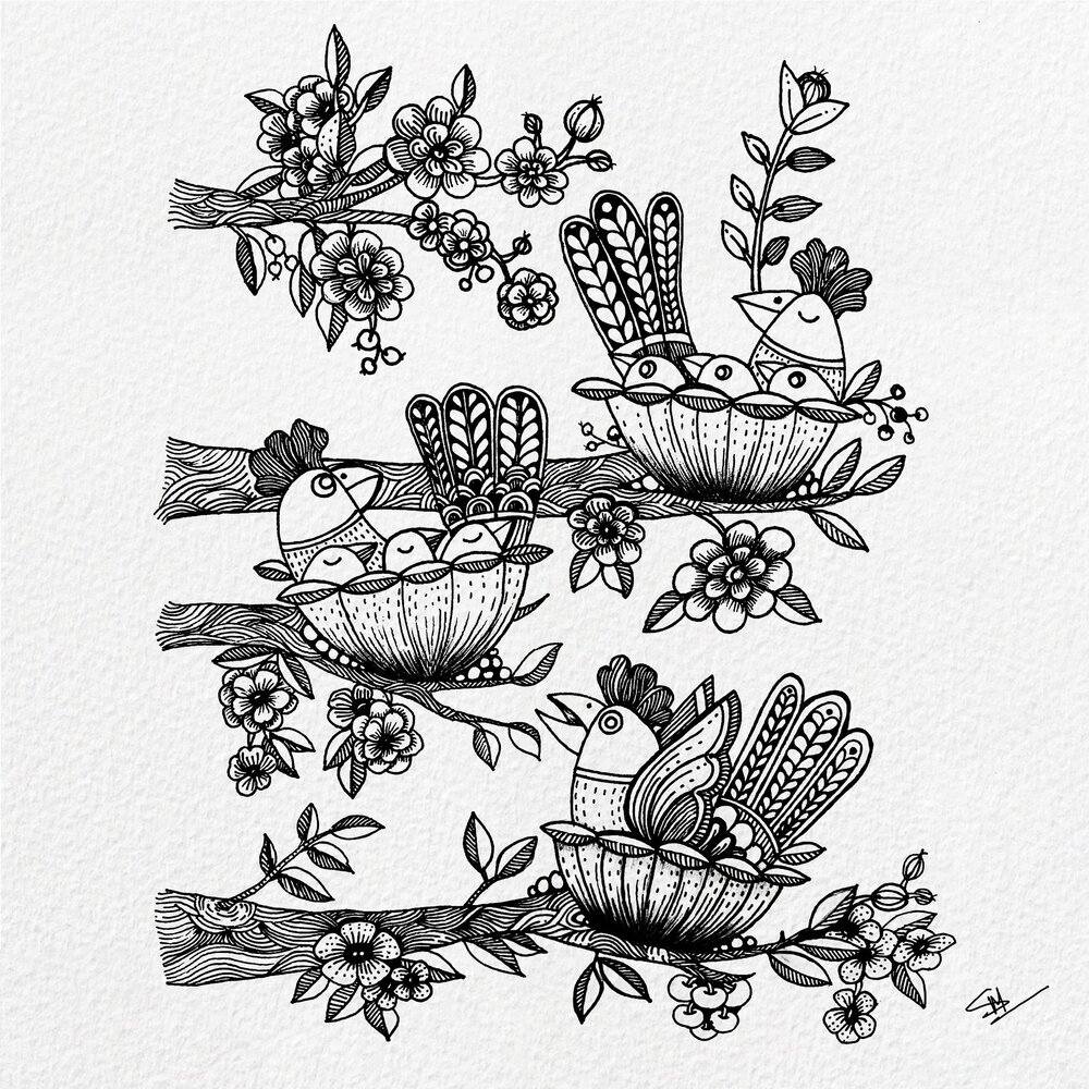 Katkin Krafts Love Nest A5 Clear Stamp Set (KK0013) (OUTLET)